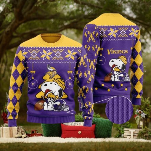 Minnesota Vikings Funny Charlie Brown Peanuts Snoopy Ugly Christmas Sweater