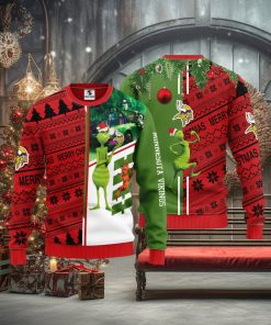 Minnesota Vikings Grinch & Scooby Doo Christmas Ugly Sweater 1