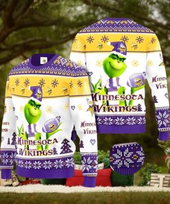 Minnesota Vikings Grinch Ugly Christmas Sweater Xmas 3D Printed Christmas Sweater Gift