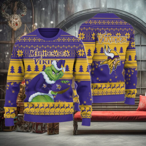 Minnesota Vikings Grinch Ugly Christmas Sweater
