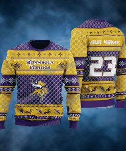 Minnesota Vikings Gucci Custom Ugly Xmas Sweater Gift For NFL Fan