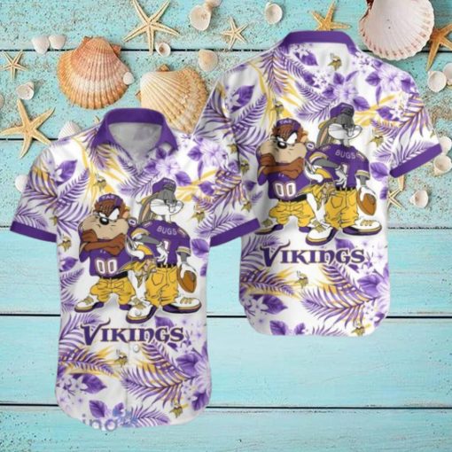 Minnesota Vikings Hawaiian Shirt Taz and Bugs For NFL Team
