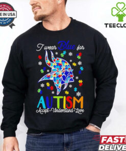 Minnesota Vikings I wear blue for Autism accept understand love shirt