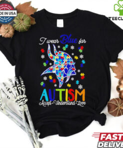 Minnesota Vikings I wear blue for Autism accept understand love shirt