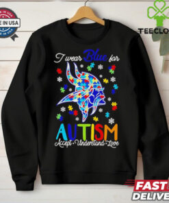 Minnesota Vikings I wear blue for Autism accept understand love shirt