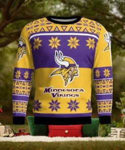 Minnesota Vikings Logo Big Snowflake Pattern Ugly Christmas Sweater
