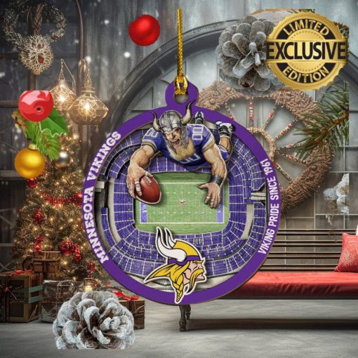 Minnesota Vikings Mascot NFL Custom Name 2023 Holiday Gifts Christmas Decorations Ornament