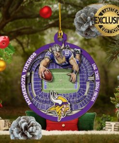 Minnesota Vikings Mascot NFL Custom Name 2023 Holiday Gifts Christmas Decorations Ornament