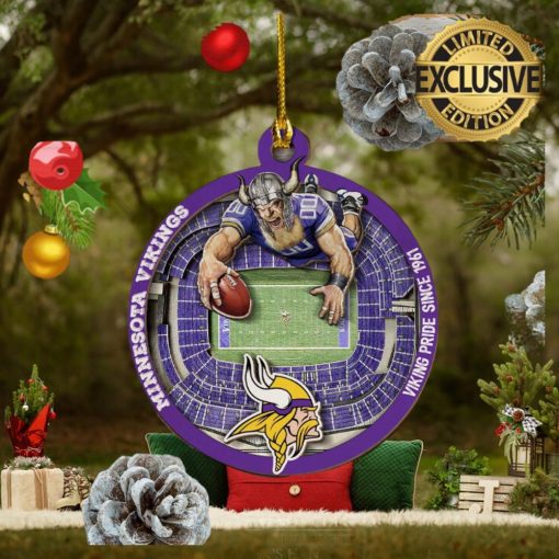 Minnesota Vikings Mascot NFL Custom Name 2023 Holiday Gifts Christmas Decorations Ornament