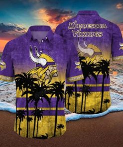 Minnesota Vikings Men's Summer Beach Hawaiian Shirt Casual Board Shorts Suit