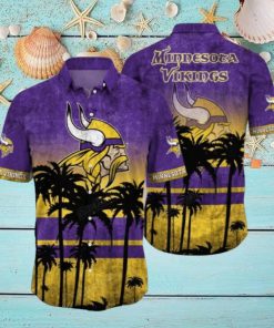 Minnesota Vikings Men's Summer Beach Hawaiian Shirt Casual Board Shorts Suit