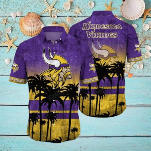 Minnesota Vikings Men’s Summer Beach Hawaiian Shirt Casual Board Shorts Suit