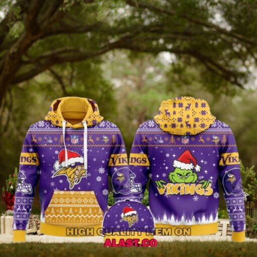 Minnesota Vikings Merry Christmas Ugly Hoodie Sweatshirt