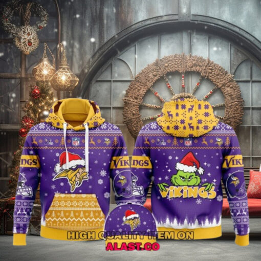 Minnesota Vikings Merry Christmas Ugly Hoodie Sweatshirt