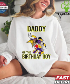 Minnesota Vikings Mickey Mouse Daddy Of The Birthday Boy Shirt