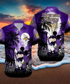 Minnesota Vikings Mickey Mouse Full Printing 3D Hawaiian Shirt