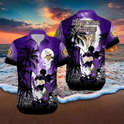 Minnesota Vikings Mickey Mouse Full Printing 3D Hawaiian Shirt