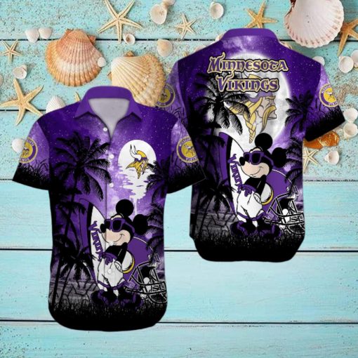 Minnesota Vikings Mickey Mouse Full Printing 3D Hawaiian Shirt