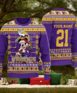 Minnesota Vikings Mickey Mouse Santa Ugly Christmas Sweater