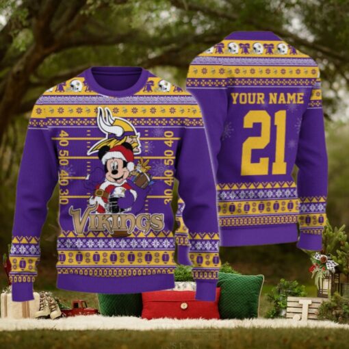 Minnesota Vikings Mickey Mouse Santa Ugly Christmas Sweater