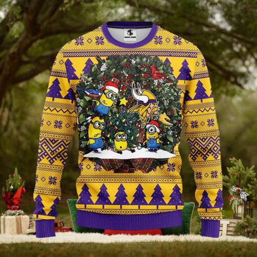 Minnesota Vikings Minion Christmas Ugly Sweater