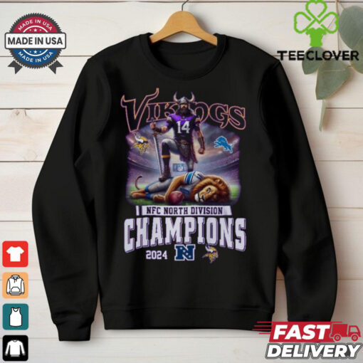 Minnesota Vikings NFC North Division Champions 2024 Celebration  Fan Favorite T Shirt