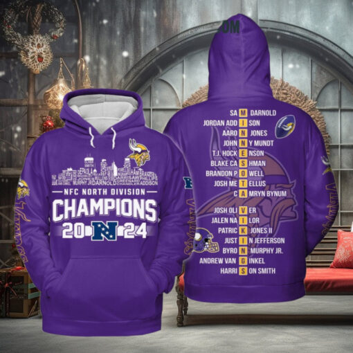 Minnesota Vikings NFC North Divison Champions 2024 Hoodie T Shirt