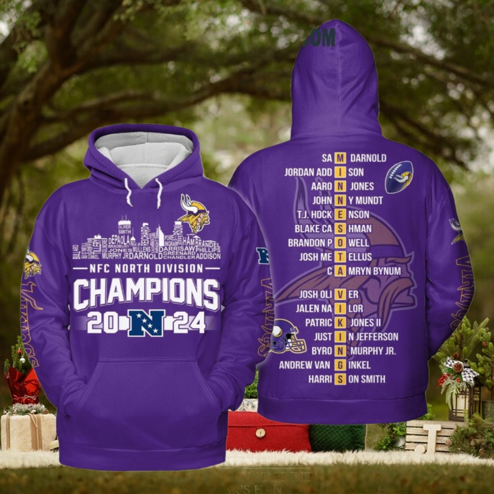 Minnesota Vikings NFC North Divison Champions 2024 Hoodie T Shirt Minnesota Vikings NFC North Divison Champions 2024 Hoodie T Shirt