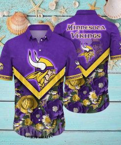 Minnesota Vikings NFL Flower Full Printing Classic Hawaiian Shirt