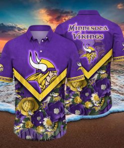 Minnesota Vikings NFL Flower Full Printing Classic Hawaiian Shirt