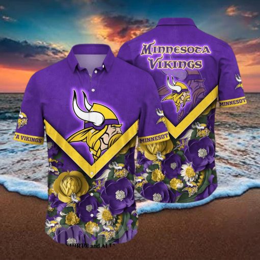 Minnesota Vikings NFL Flower Full Printing Classic Hawaiian Shirt