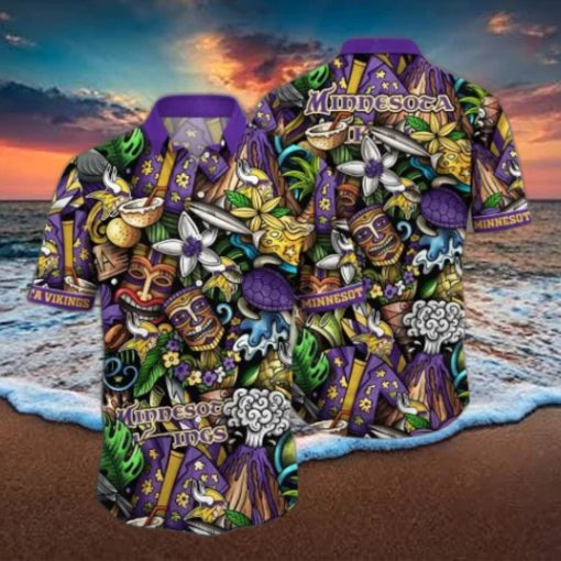 Minnesota Vikings NFL Flower Hawaii Shirt And Tshirt For Fans, Custom Summer Football Shirts NA49896