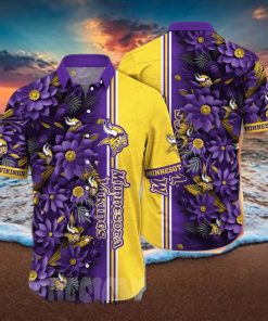 Minnesota Vikings NFL Flower Tropical All Over Printed Unisex Hawaiian Shirt