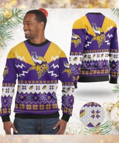 Minnesota Vikings NFL Football Team Logo Symbol 3D Ugly Christmas Sweater Shirt Apparel For Men And Women On Xmas Days