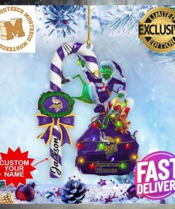 Minnesota Vikings NFL Grinch Candy Cane Personalized Xmas Gifts Christmas Tree Decorations Ornament_96351930 1