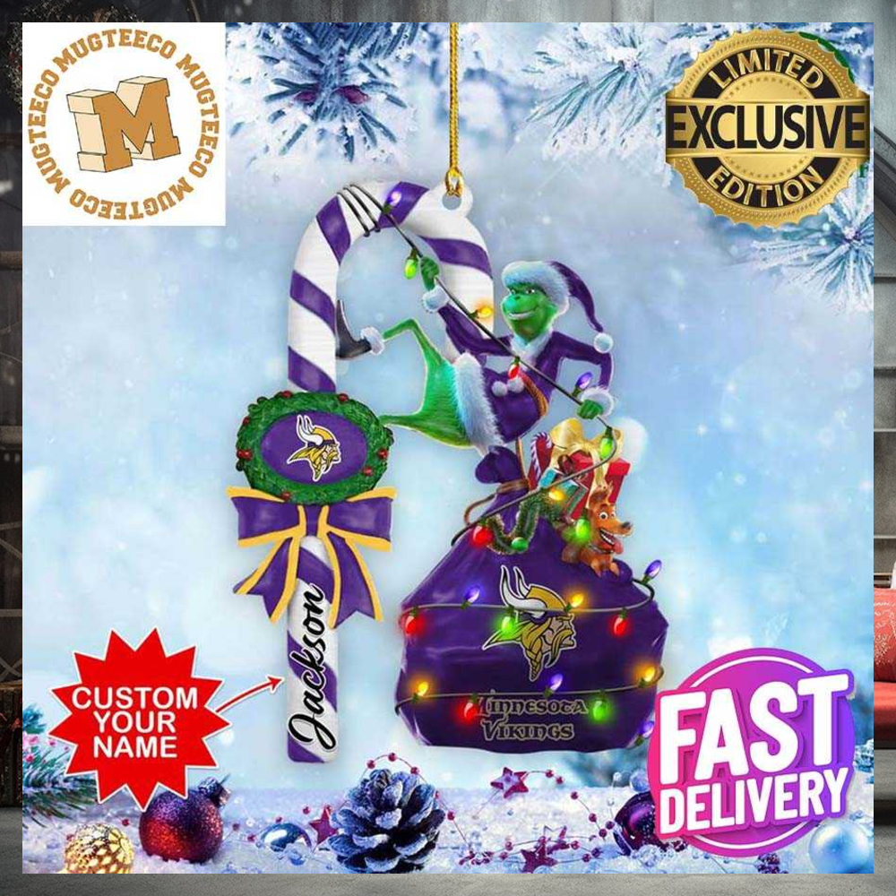Minnesota Vikings NFL Grinch Candy Cane Personalized Xmas Gifts Christmas Tree Decorations Ornament_96351930 1 Minnesota Vikings NFL Grinch Candy Cane Personalized Xmas Gifts Christmas Tree Decorations Ornament_96351930 1