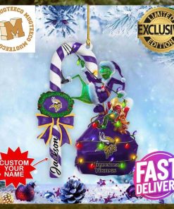 Minnesota Vikings NFL Grinch Candy Cane Personalized Xmas Gifts Christmas Tree Decorations Ornament_96351930 1