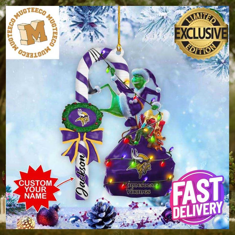 Minnesota Vikings NFL Grinch Candy Cane Personalized Xmas Gifts Christmas Tree Decorations Ornament_96351930 1 Minnesota Vikings NFL Grinch Candy Cane Personalized Xmas Gifts Christmas Tree Decorations Ornament_96351930 1