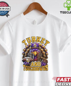 Minnesota Vikings NFL Happy Thanksgiving Turkey And Touchdowns Shirt