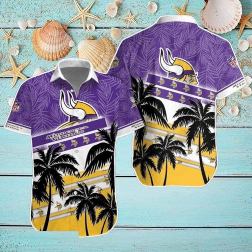 Minnesota Vikings NFL Hawaiian Shirt Palm Trees Pattern New Design For Fans