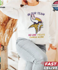 Minnesota Vikings NFL In Our Team No One Fights Cancer Alone 2024 T shirt