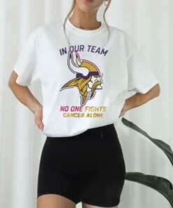 Minnesota Vikings NFL In Our Team No One Fights Cancer Alone 2024 T shirt