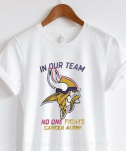 Minnesota Vikings NFL In Our Team No One Fights Cancer Alone 2024 T hoodie, sweater, longsleeve, shirt v-neck, t-shirt