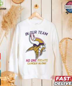 Minnesota Vikings NFL In Our Team No One Fights Cancer Alone 2024 T shirt
