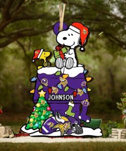 Minnesota Vikings NFL Snoopy Ornament Personalized Christmas 2023 Holidays