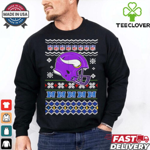 Minnesota Vikings NFL football Christmas helmet shirt