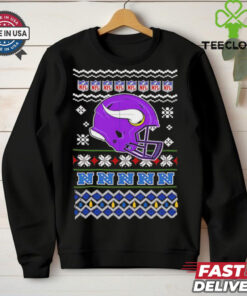 Minnesota Vikings NFL football Christmas helmet shirt