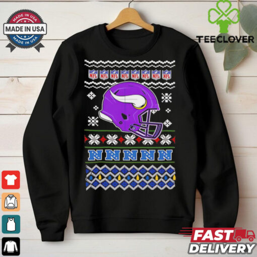 Minnesota Vikings NFL football Christmas helmet shirt
