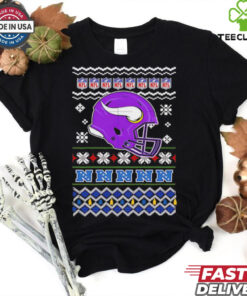 Minnesota Vikings NFL football Christmas helmet shirt