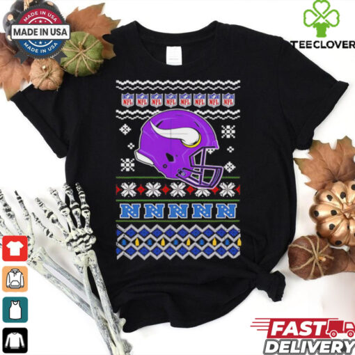 Minnesota Vikings NFL football Christmas helmet shirt
